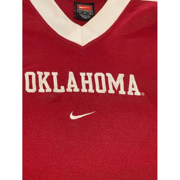 Nike Team Oklahoma Sooners Red & White V-Neck Jersey Medium - Picture 6 of 16